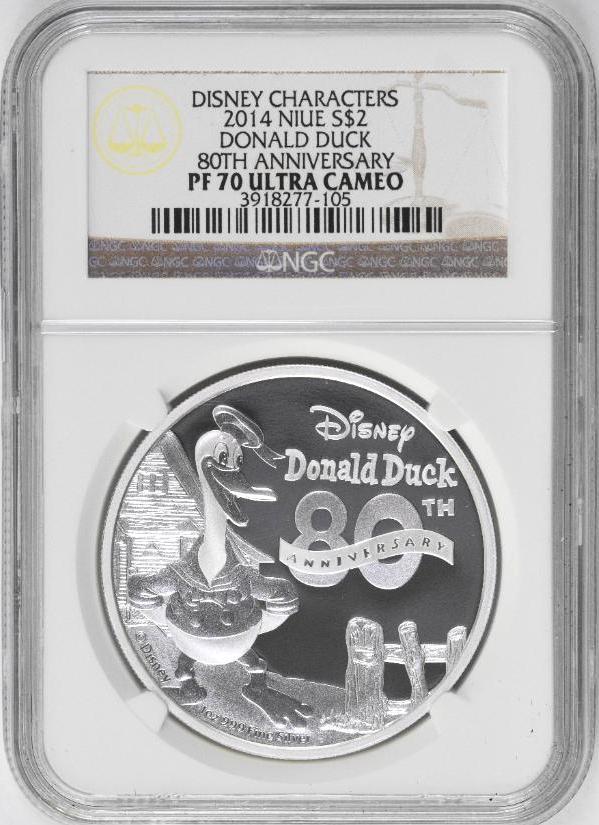 2014 NIUE $2 Donald Duck 80th Anniversary 1oz. (NGC) PF70 Ultra Cameo (1 of 4)