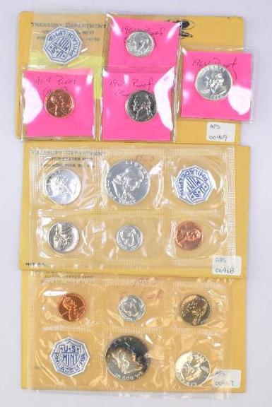 Group of (3) U.S. Silver Proof Sets 1962, 1963 & 1964 (Partial) (1 of 2)