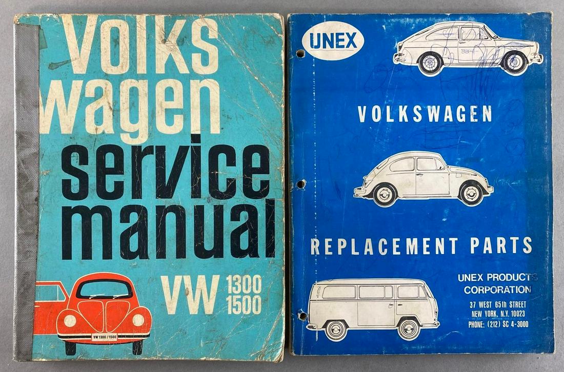 Group of 2 Volkswagen Manual and Parts Catalog: Includes 1968 parts catalog and 1971 service manual.