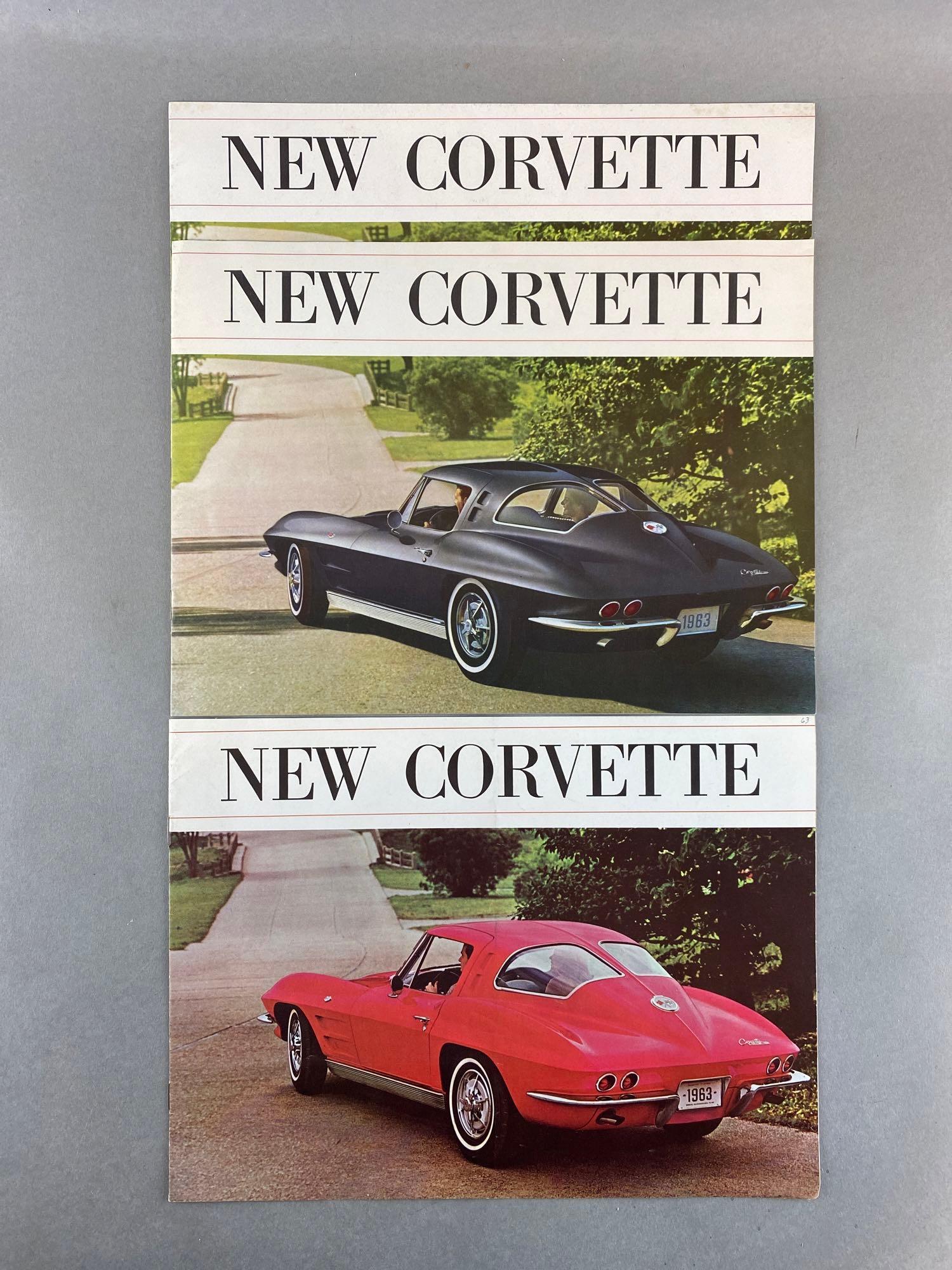Group of 3 1963 Corvette Automobile Brochures (1 of 3)