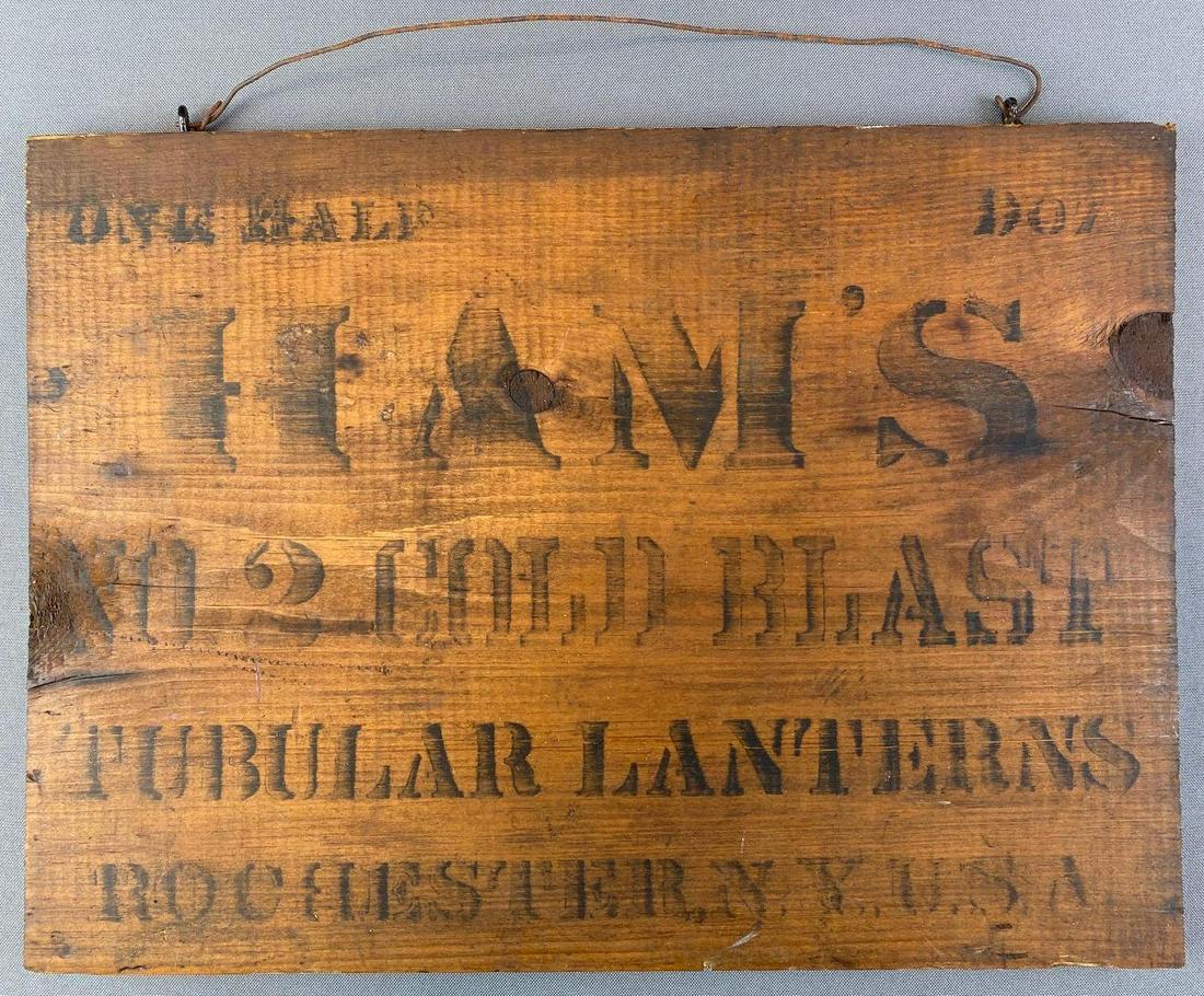 Hams No. 2 Cold Blast Tubular Lanterns Advertising Sign: 11.25X15.25 inches