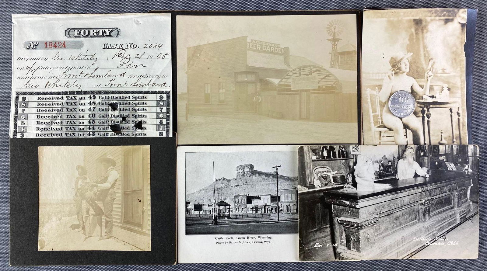 Group of Old West Saloon Ephemera & Token (1 of 5)