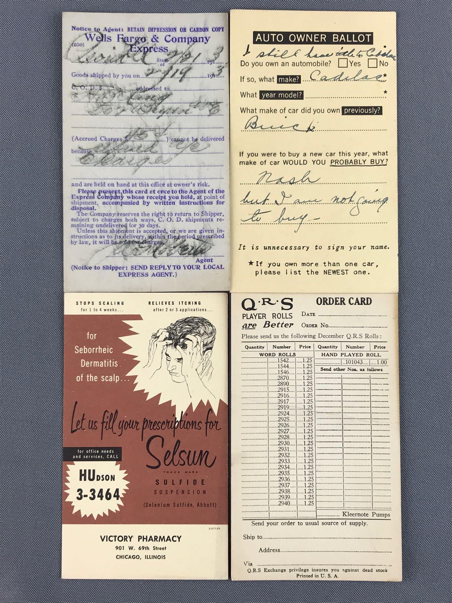 Postcards - Advertising and Receipts (1 of 5)