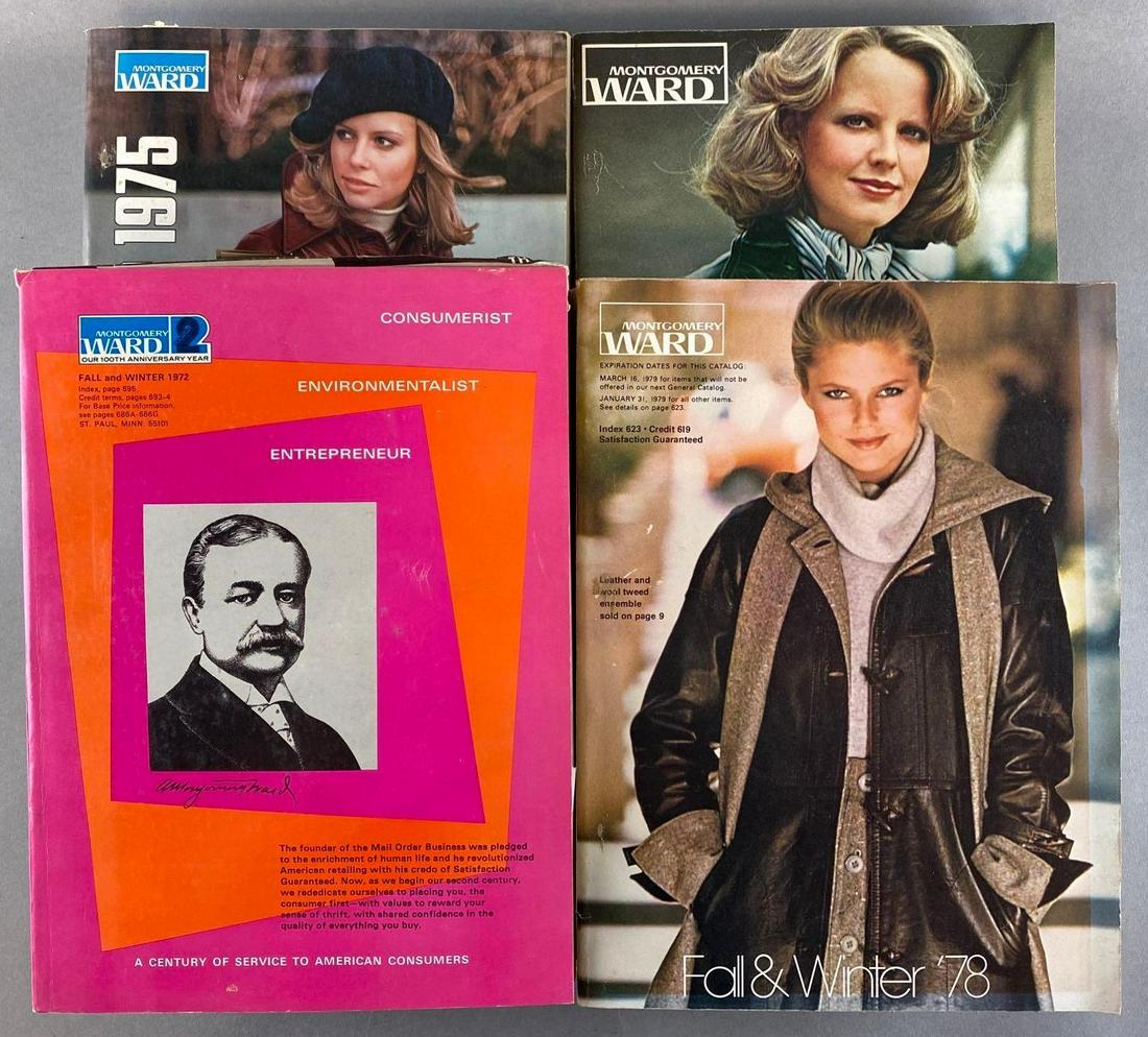 Group of 4 1970s-80s Montgomery Ward Catalogs: Includes 1972, 1975, 1976, and 1978.