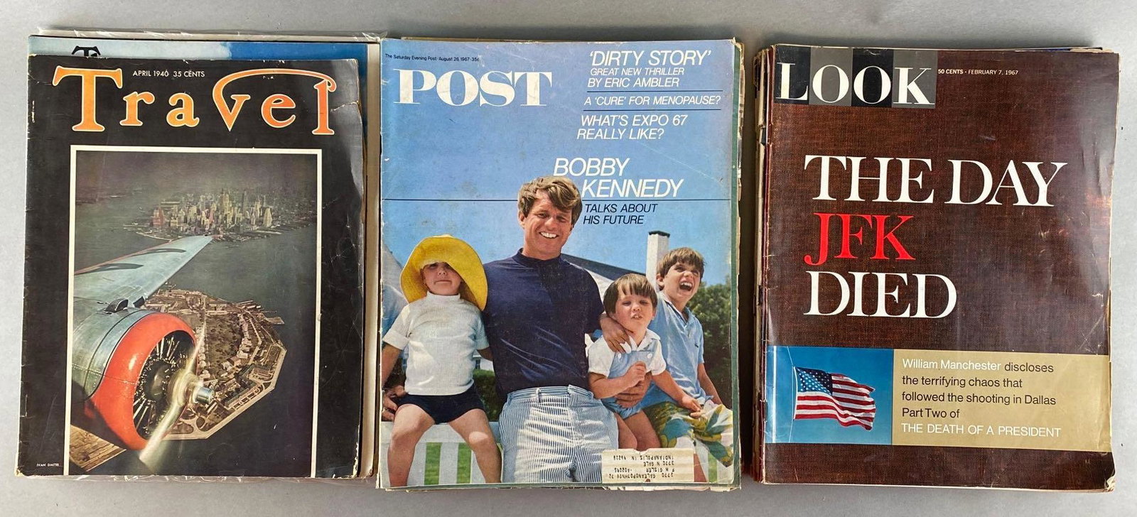Group of 20 Plus 1940s, 1960s-70s Magazines: Includes Look, Post, Saturday Evening Post, and more.