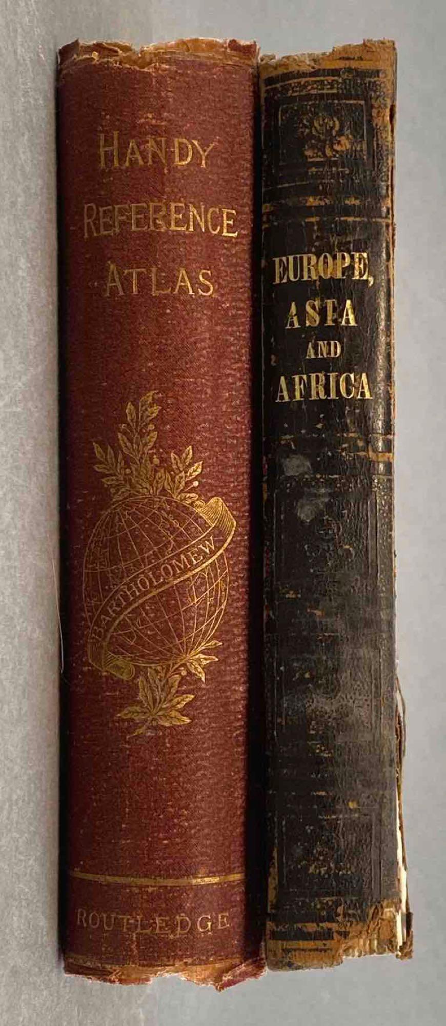 Group of 2 Atlases: Includes 1888 Handy Reference Atlas of the World, and The Modern History of Europe, Asia, and Africa. There is some staining and foxing.