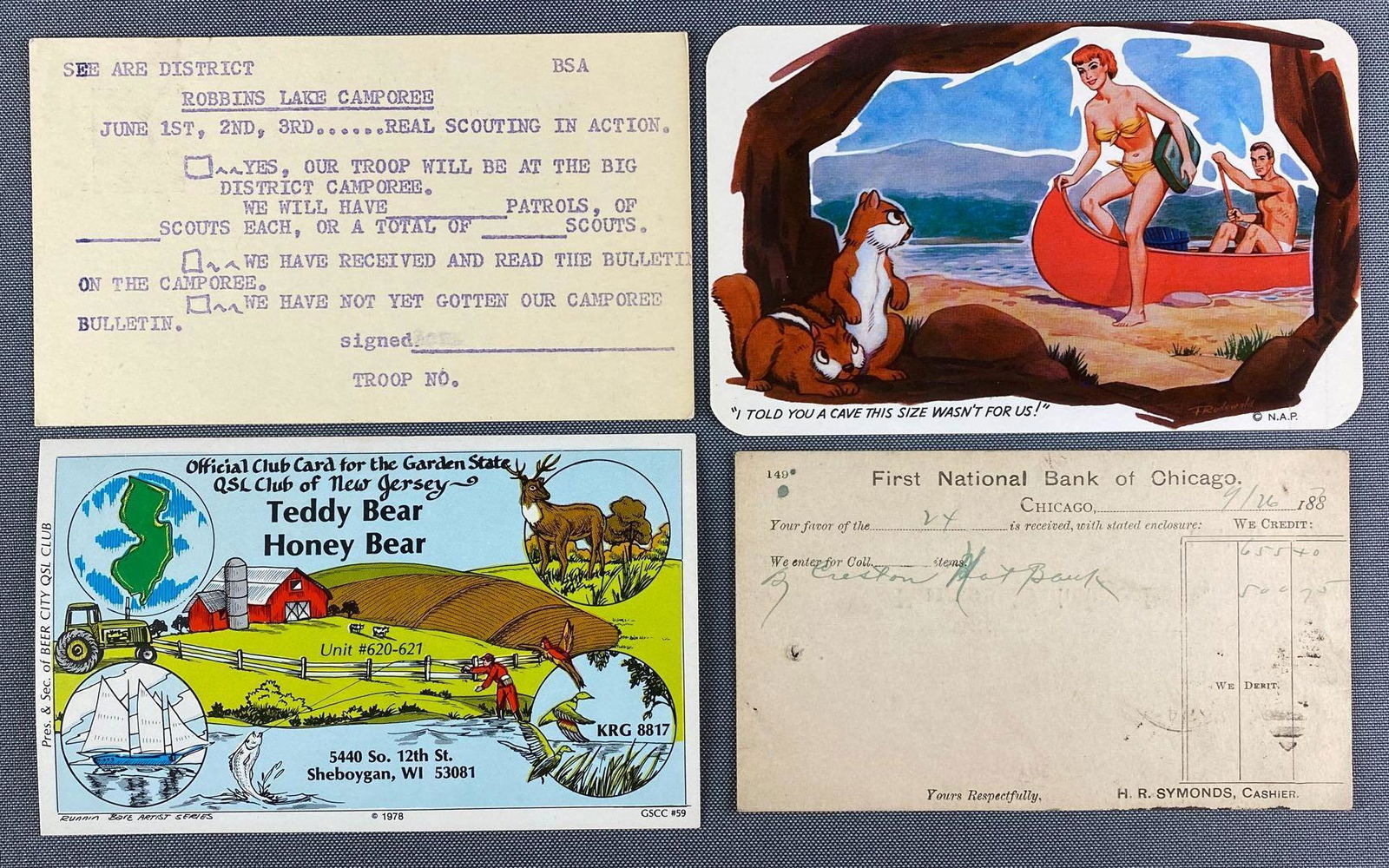 Postcards - Comic, Bank (1 of 4)