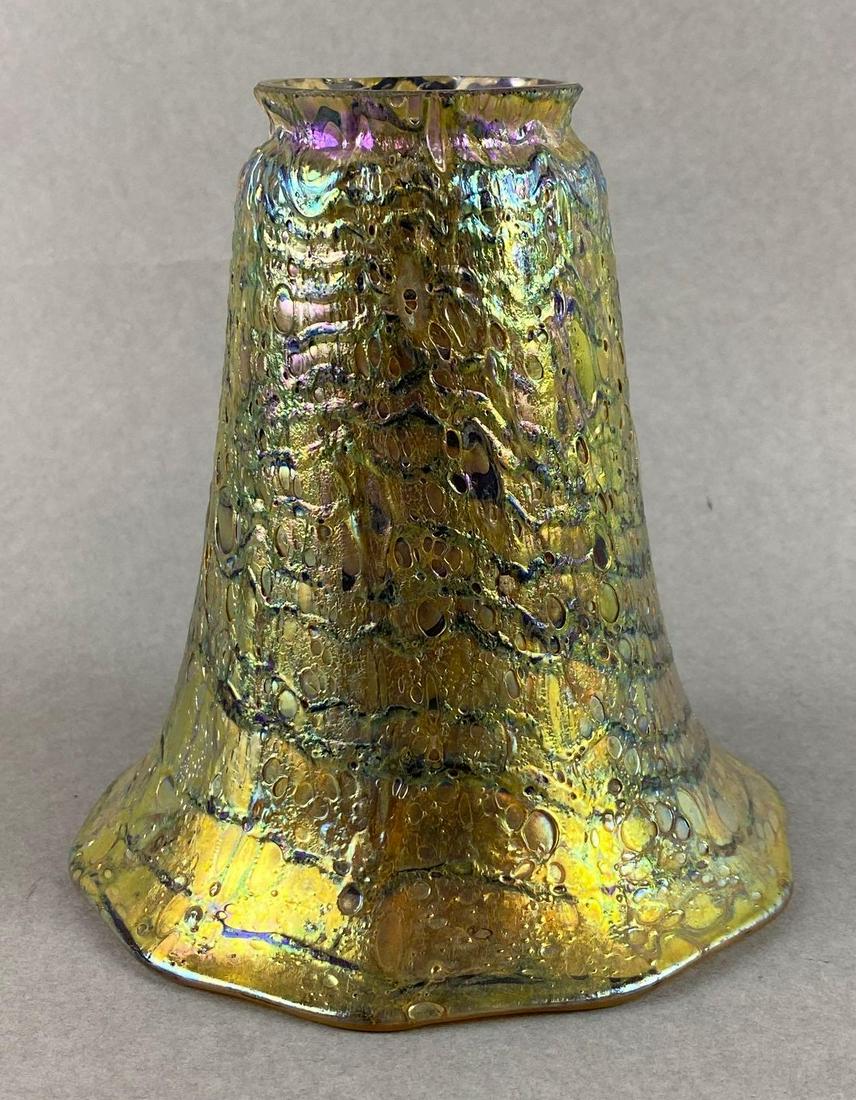 Antique Tiffany Glass Iridescent Gold Favrile Lamp Shade (1 of 6)