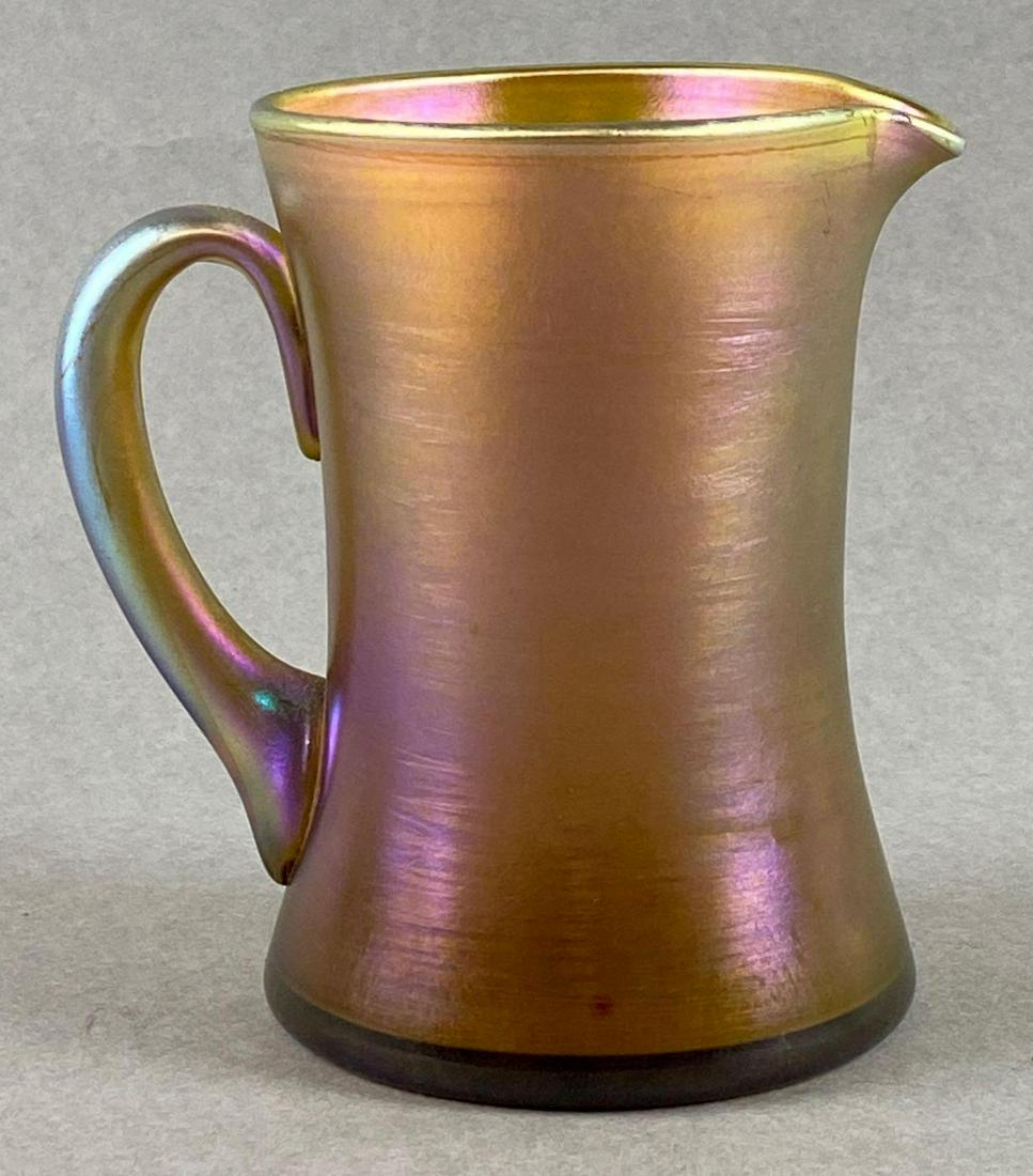Antique Tiffany Glass Favrile Iridescent Heavy Creamer (1 of 5)