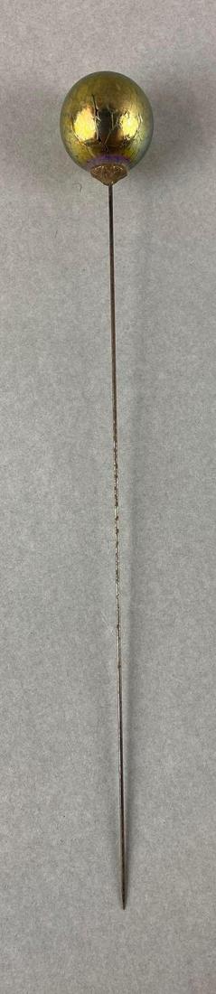 Antique Iridescent Gold Art Glass Hat Pin (1 of 3)
