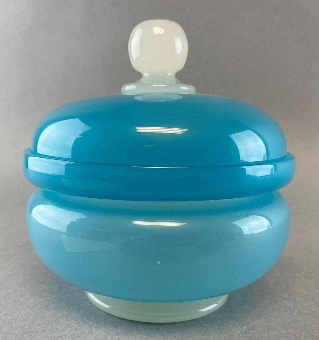 Stevens and Williams Blue and Alabaster Puff Jar (1 of 4)