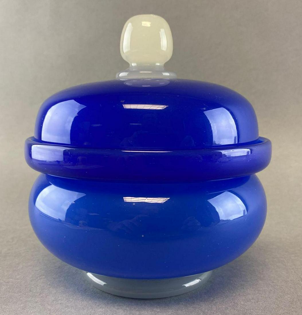 Stevens and Williams Blue and Alabaster Puff Jar (1 of 5)