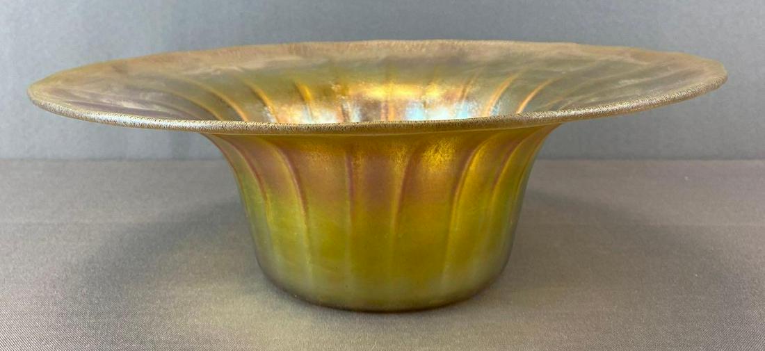 Antique Tiffany Glass Gold Favrile Large Bowl (1 of 4)