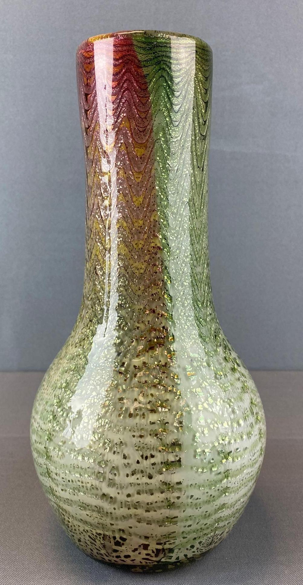 Antique Airtrap English Art Cased Glass Vase (1 of 5)