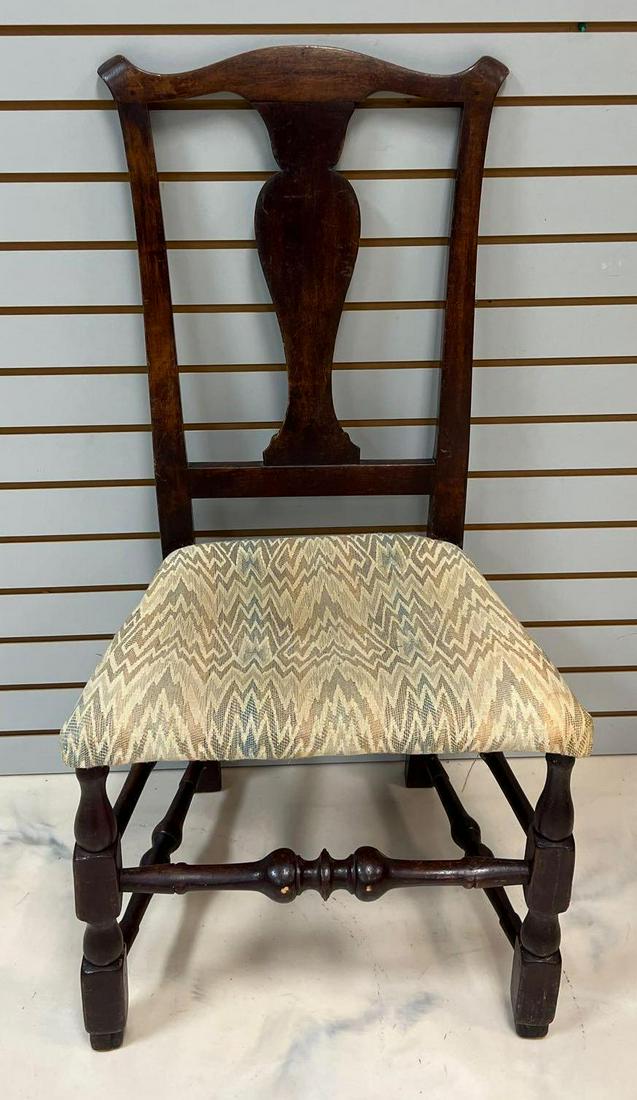 Antique Pine Chair with Upholstered Seat (1 of 6)