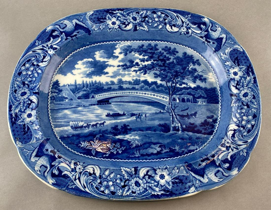 Upper Ferry Bridge Blue and White Transferware Platter (1 of 7)