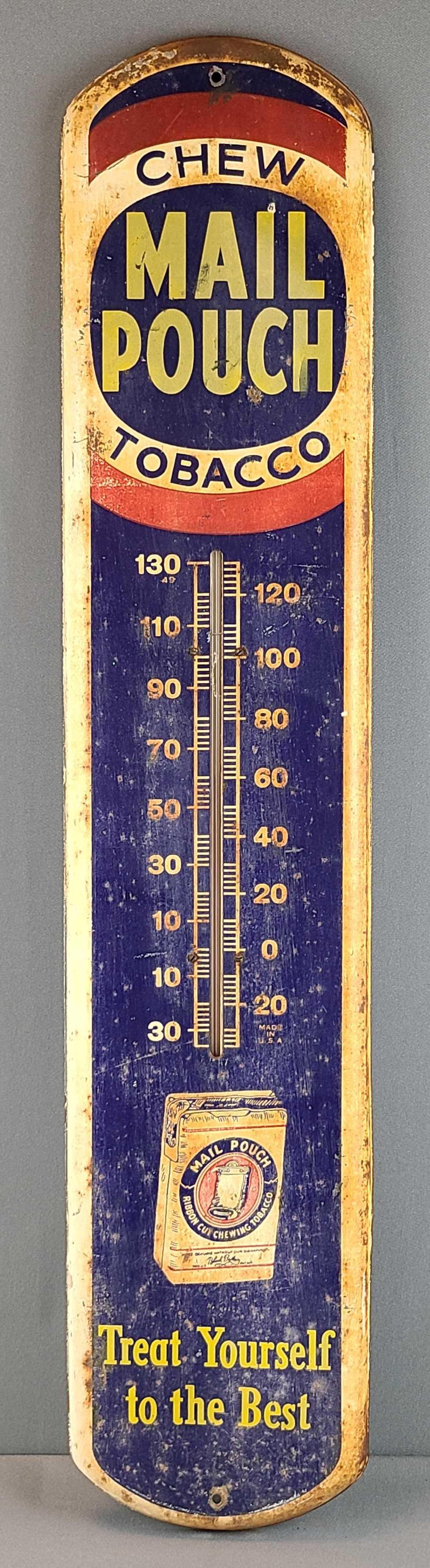 Vintage Mail Pouch Tobacco Advertising Thermometer (1 of 4)