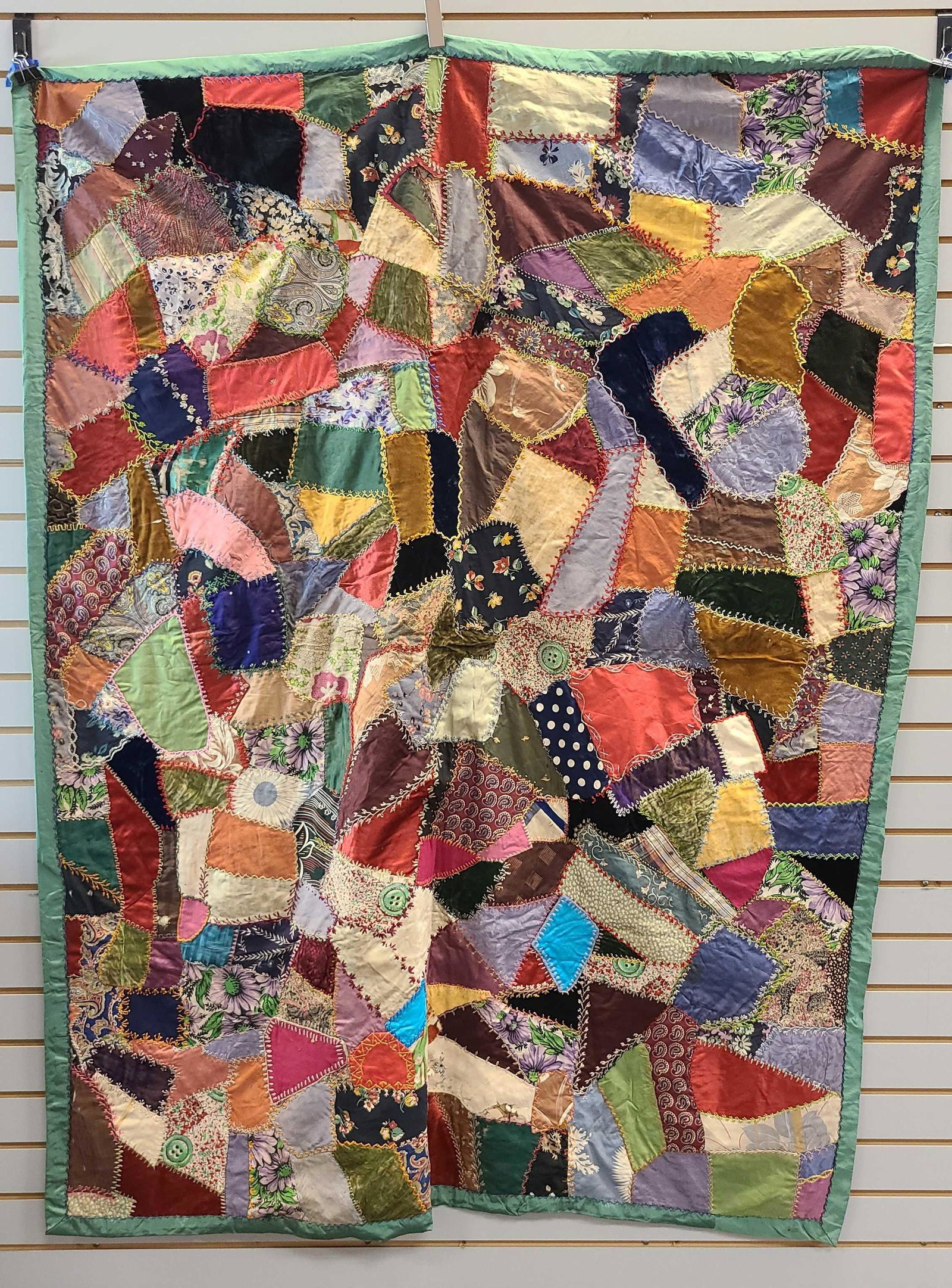Hand Stitched Crazy/Patch Quilt (1 of 9)
