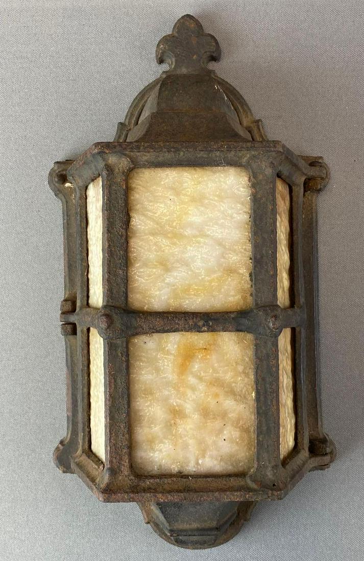 Slag Glass Iron Wall Hanging Light (1 of 5)