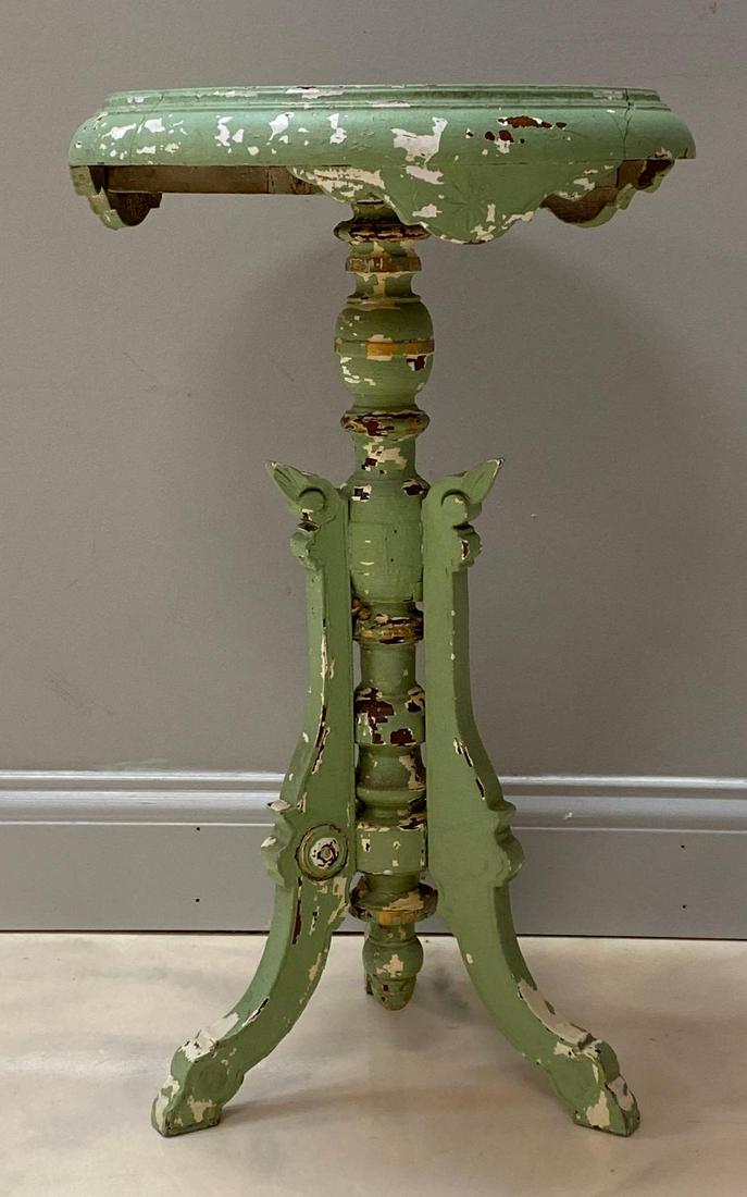 Antique Painted Wood Side Table (1 of 5)