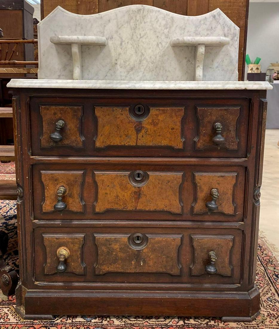 Antique Walnut Marble Top Washstand (1 of 8)