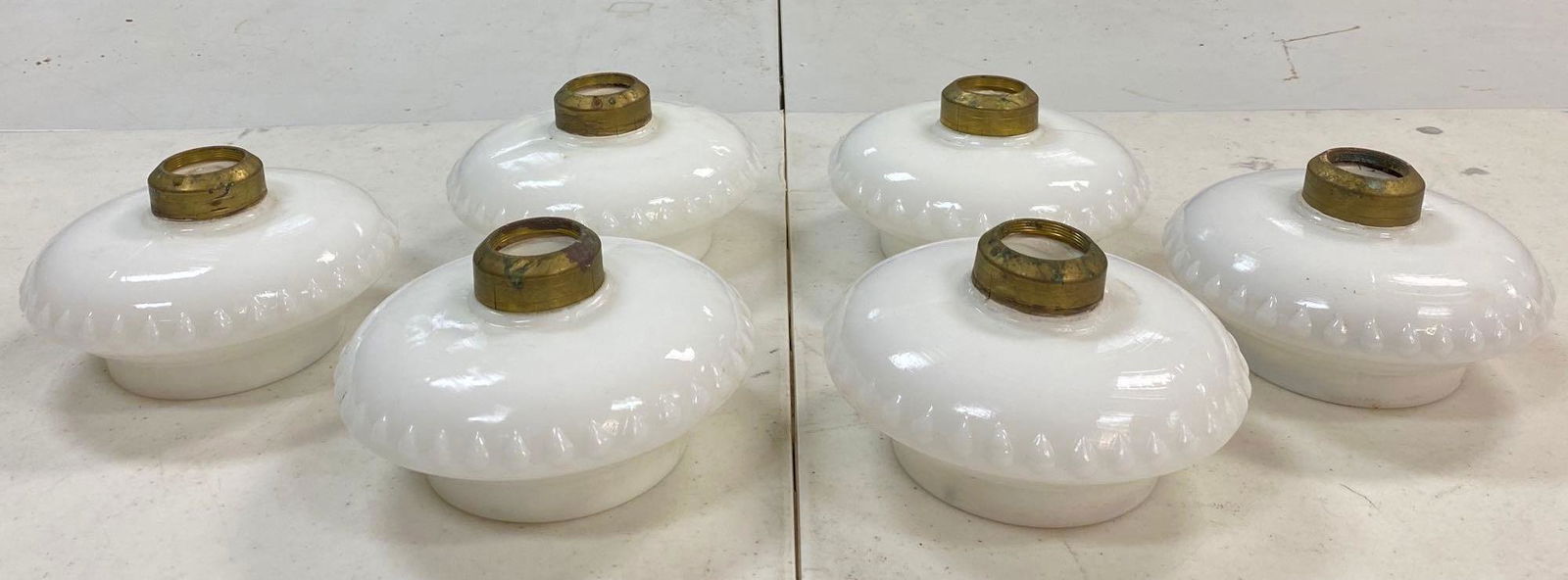 Group of 6 Milk Glass Oil Lamp Bases (1 of 4)