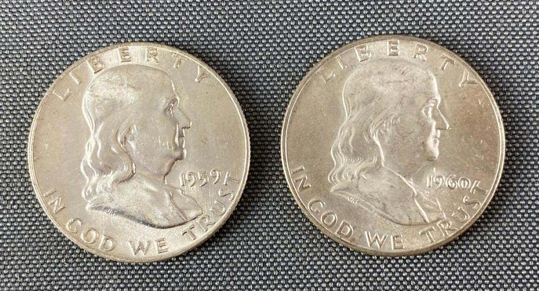 Group of 2 Ben Franklin Silver Half Dollar (1 of 2)