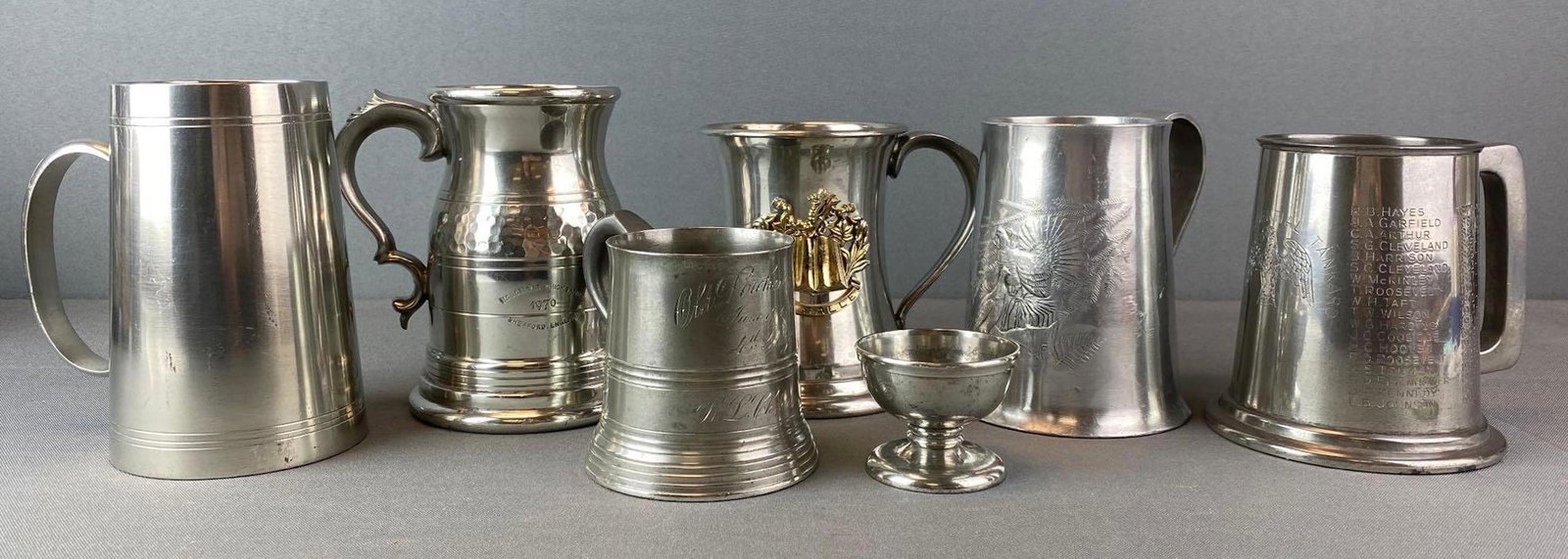 Group of Pewter/Metal Beer Mugs (1 of 4)