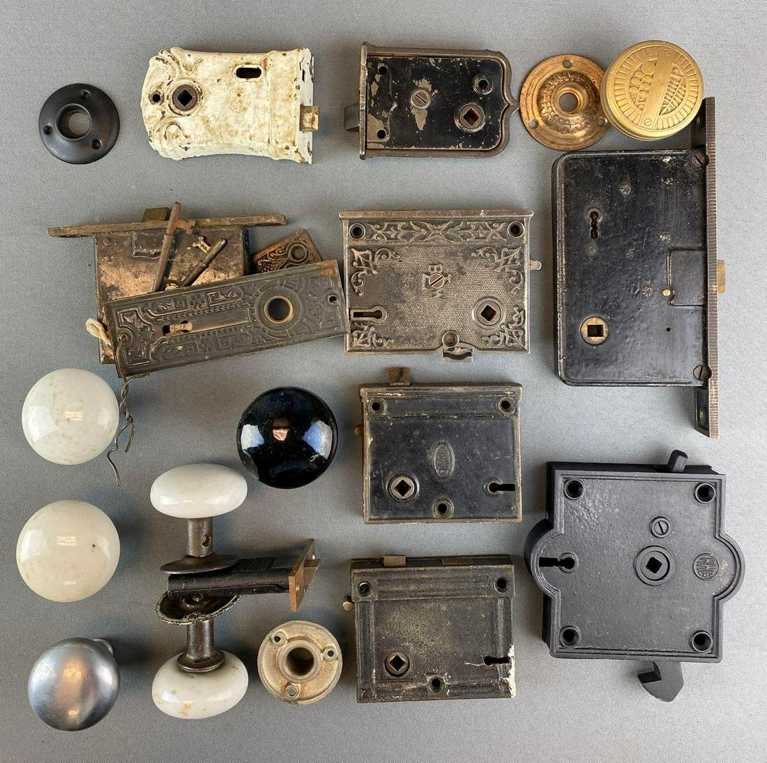 Group of Knobs & Lock Bodies: various sizes and designs