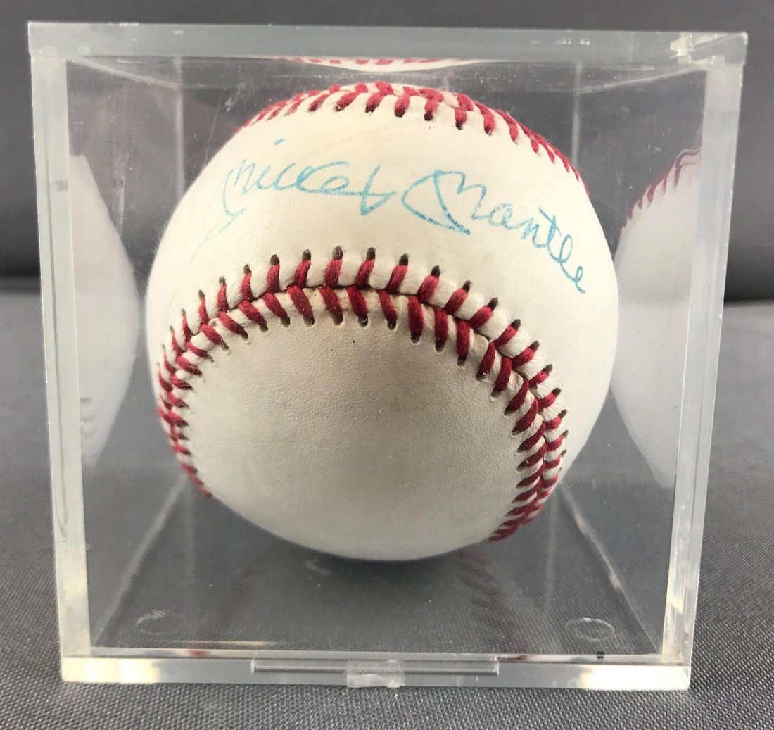 New York Yankees Mickey Mantle autographed baseball (1 of 3)