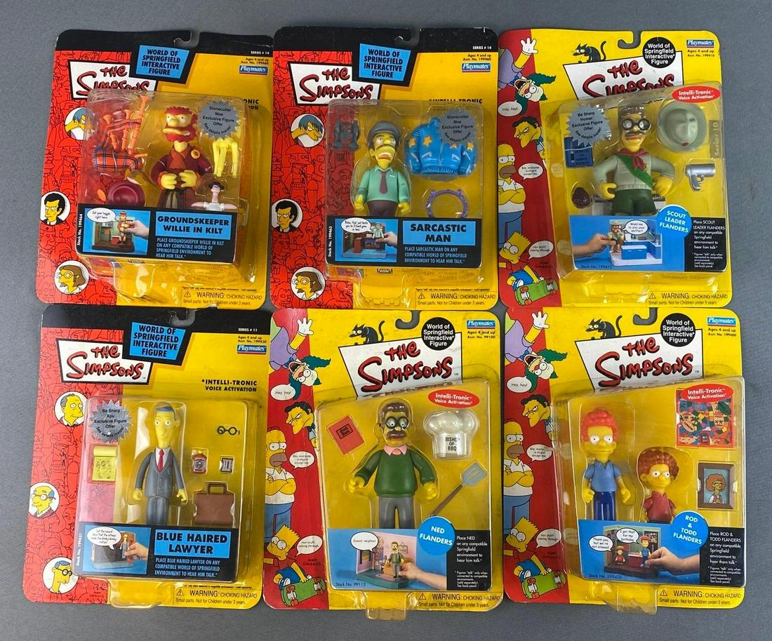 Group of 6 Playmates The Simpsons Action Figures (1 of 8)