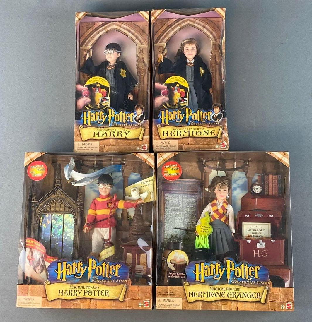 Group of 4 Mattel Harry Potter and the Sorcererâ€™s Stone Action Figures: Original packaging. Small dents. Includes Harry and Hermione.