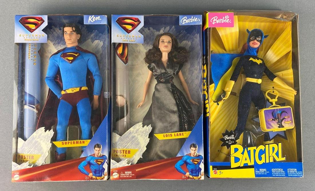 Group of 3 Mattel Assorted Ken and Barbie Super Hero Dolls (1 of 5)