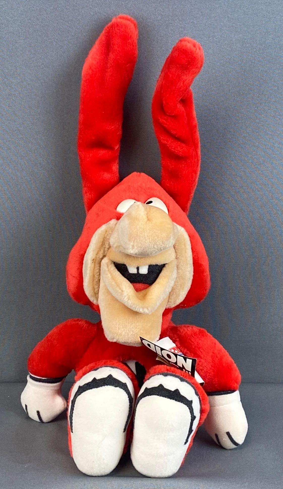 1987 Dominos Pizza The Noid Plushie: Dominoes/Matchbox.