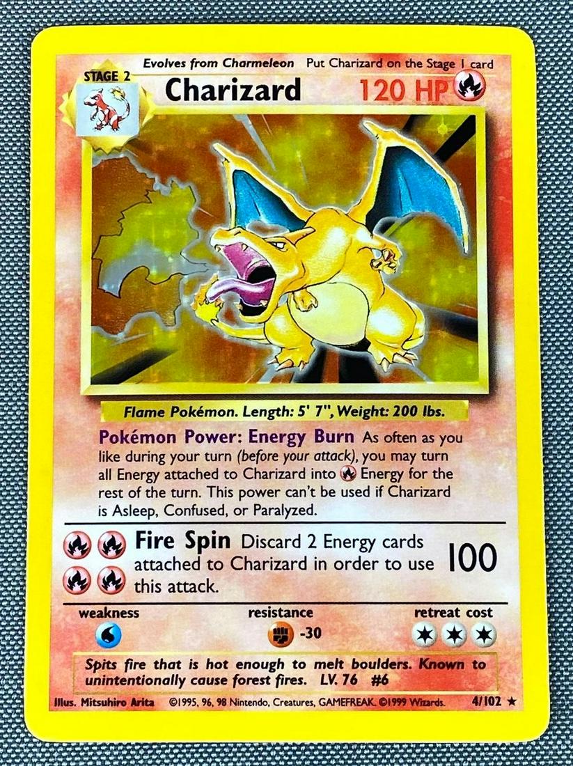 1999 Pokemon 4/102 Holo Charizard Card (1 of 2)