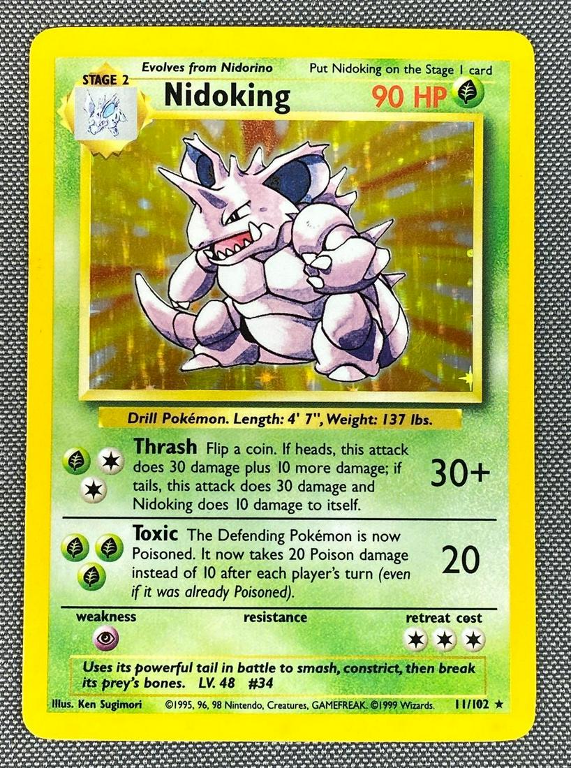 1999 Pokemon 11/102 Base Set Nidoking Holo Card (1 of 2)