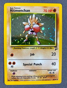 2000 Pokemon 8/130 Hitmonchan Holo Card: 2000 Pokemon 8/130 Hitmonchan Card