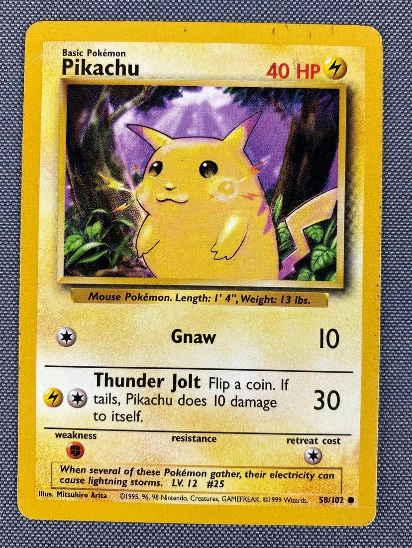 1999 Pokemon 58/102 Base Set Pikachu Card (1 of 2)