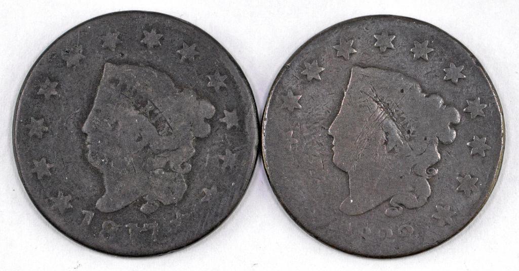 Group of (2) Coronet Head Large Cent 1817 & 1822 (1 of 2)