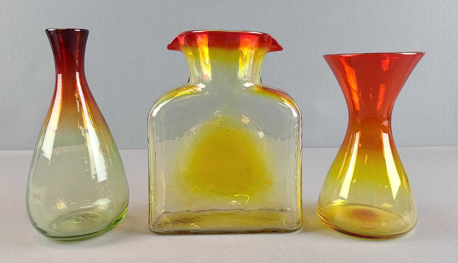 Group of 3 Amberina glass pieces (1 of 7)
