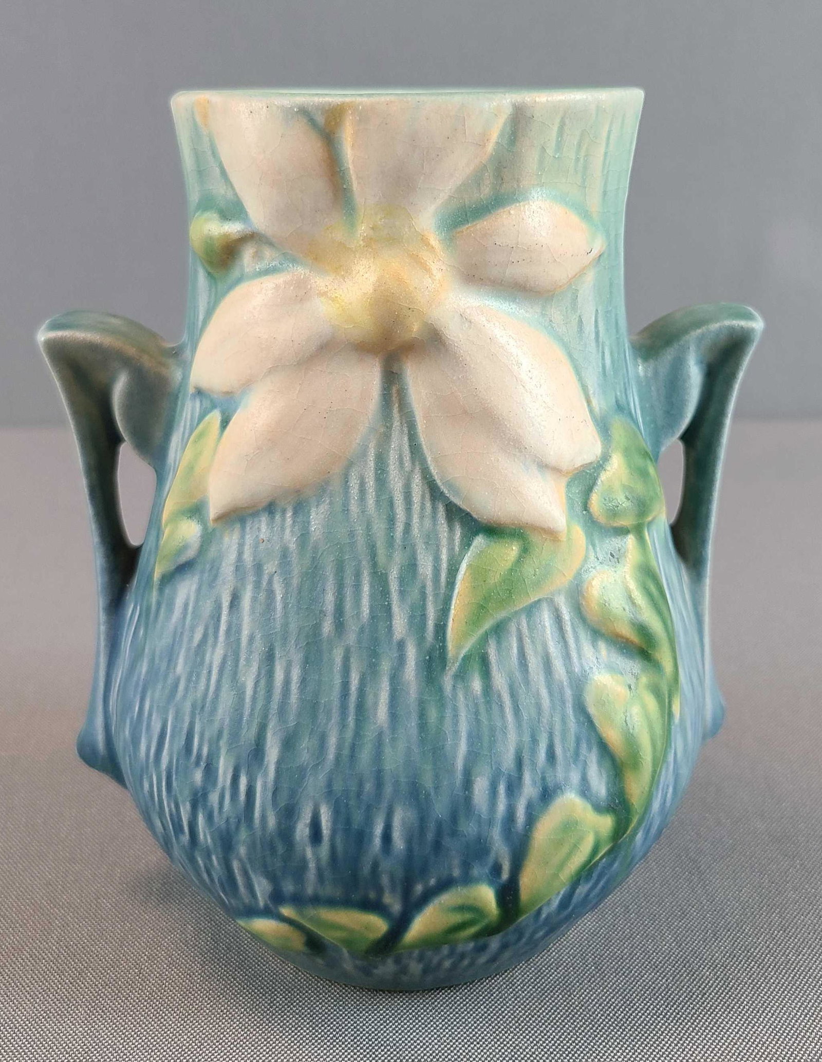 Roseville Pottery Clematis Handled Vase (1 of 5)