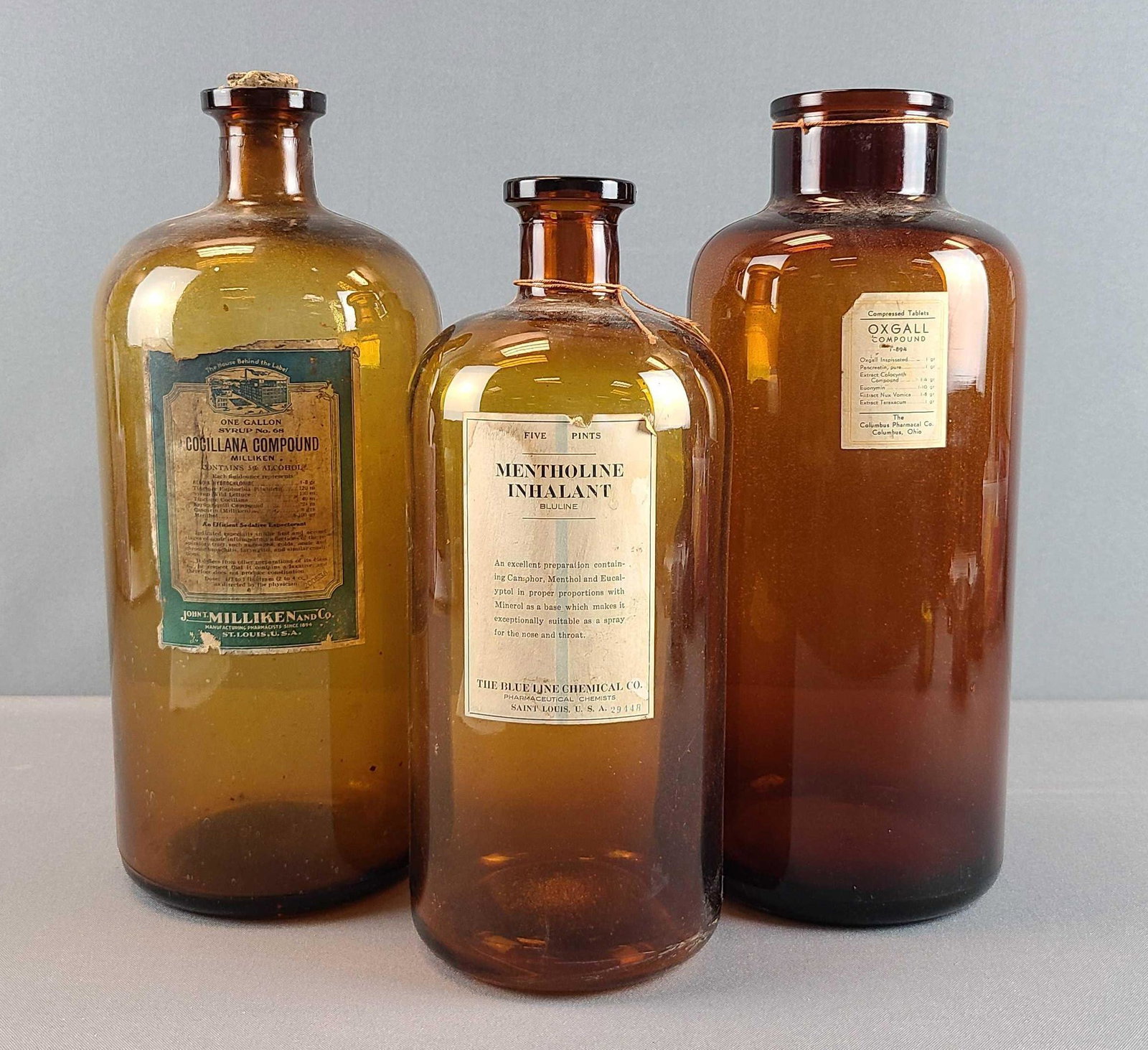 Group of 3 Amber Apothecary Bottles (1 of 4)