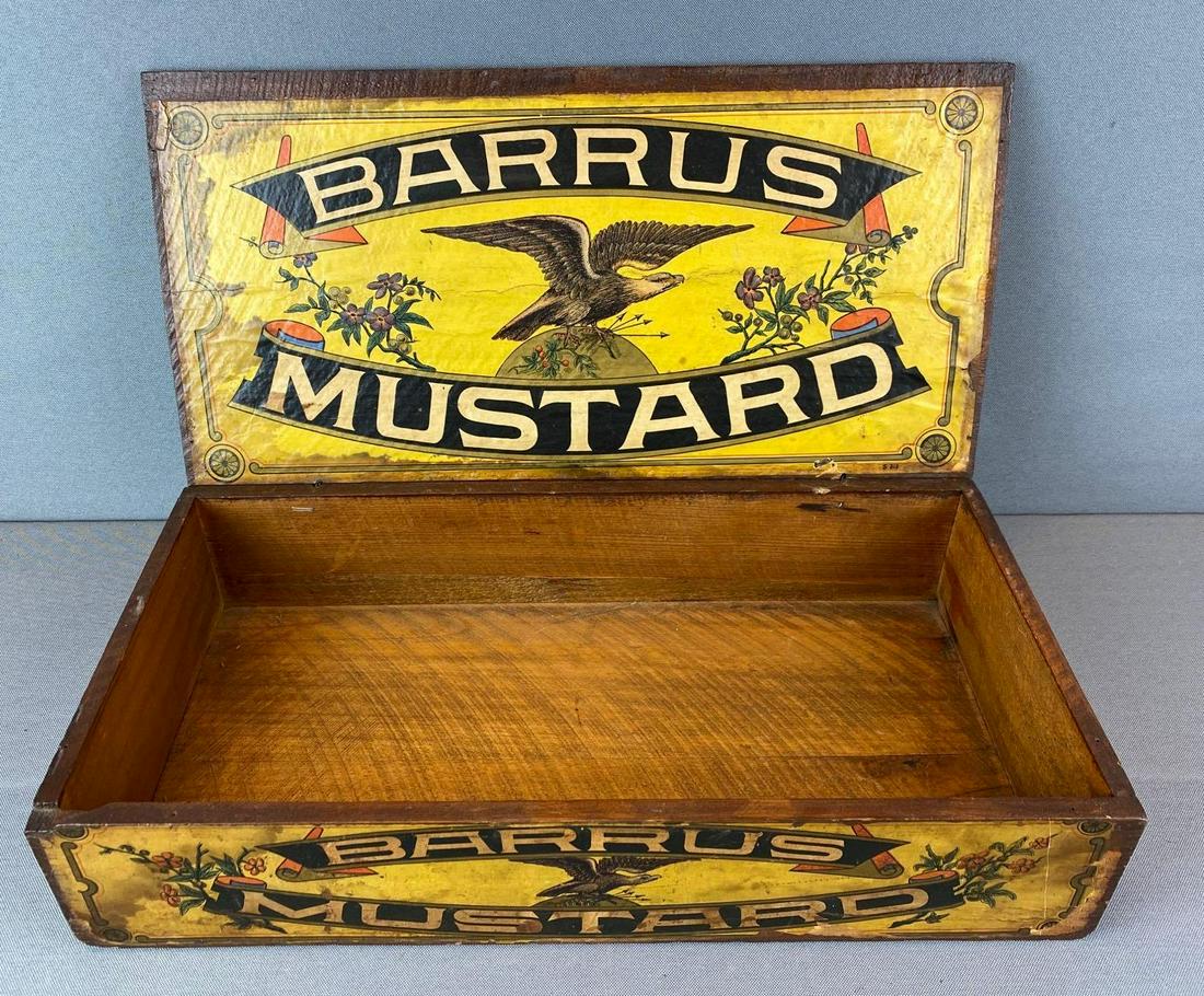 Barryðs Mustard Advertising General Store Counter Display Box: Incredible graphics with eagle and flowers, 3 1/4 X 7 1/2 X 14 3/4 inches