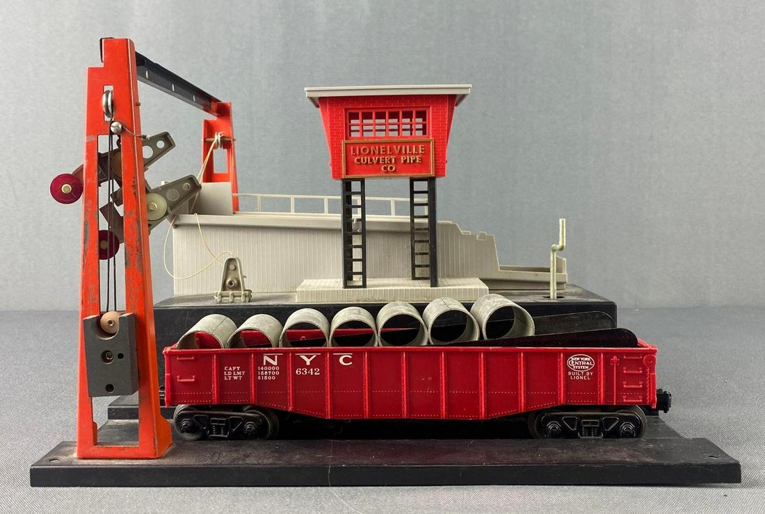 Lionel O Scale Culvert Pipe Loader with Train Car (1 of 6)