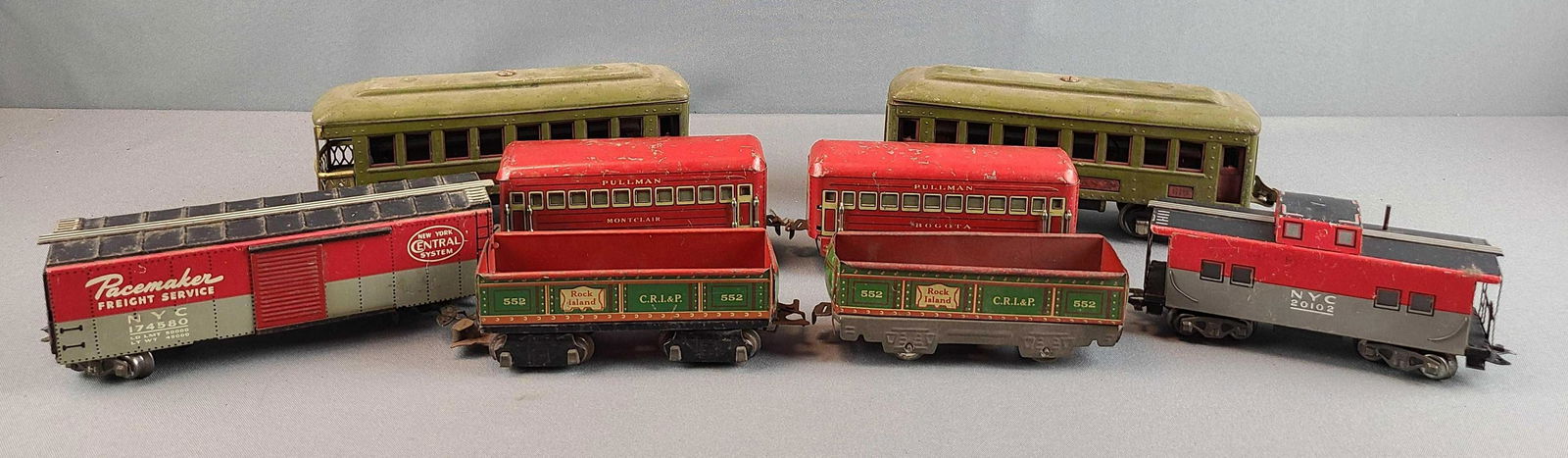 Group of Tin Litho, Metal Train Cars (1 of 5)