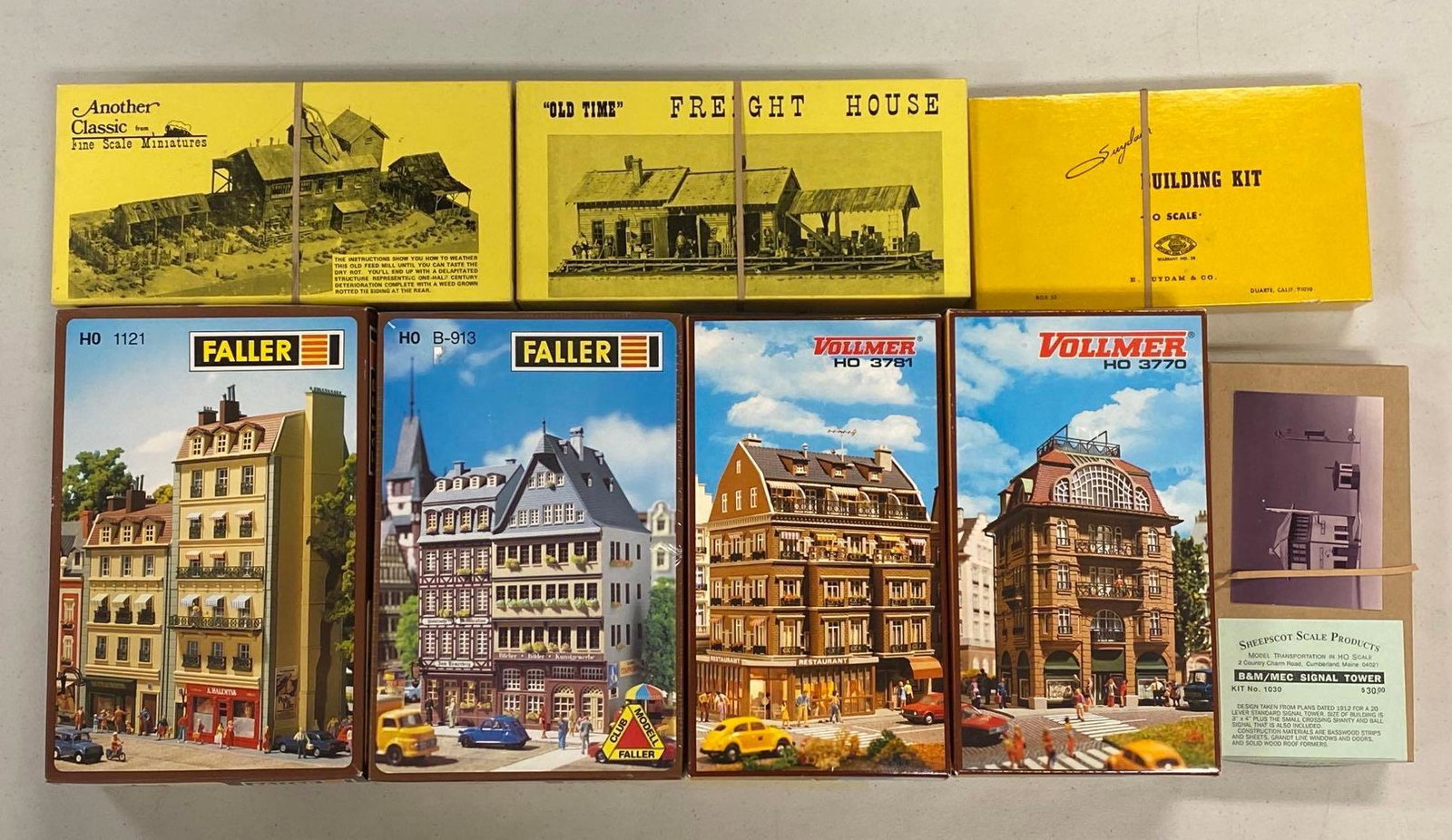 Group of 8 HO Scale Building Model Kits (1 of 3)