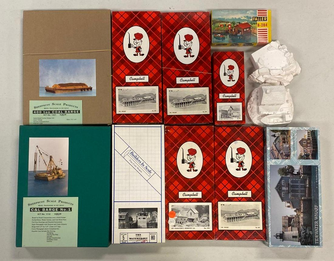 Group of 12 HO Scale Building Model Kits (1 of 4)