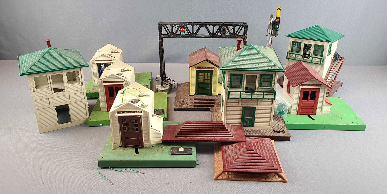 Group of Model Train Buildings, signals (1 of 3)