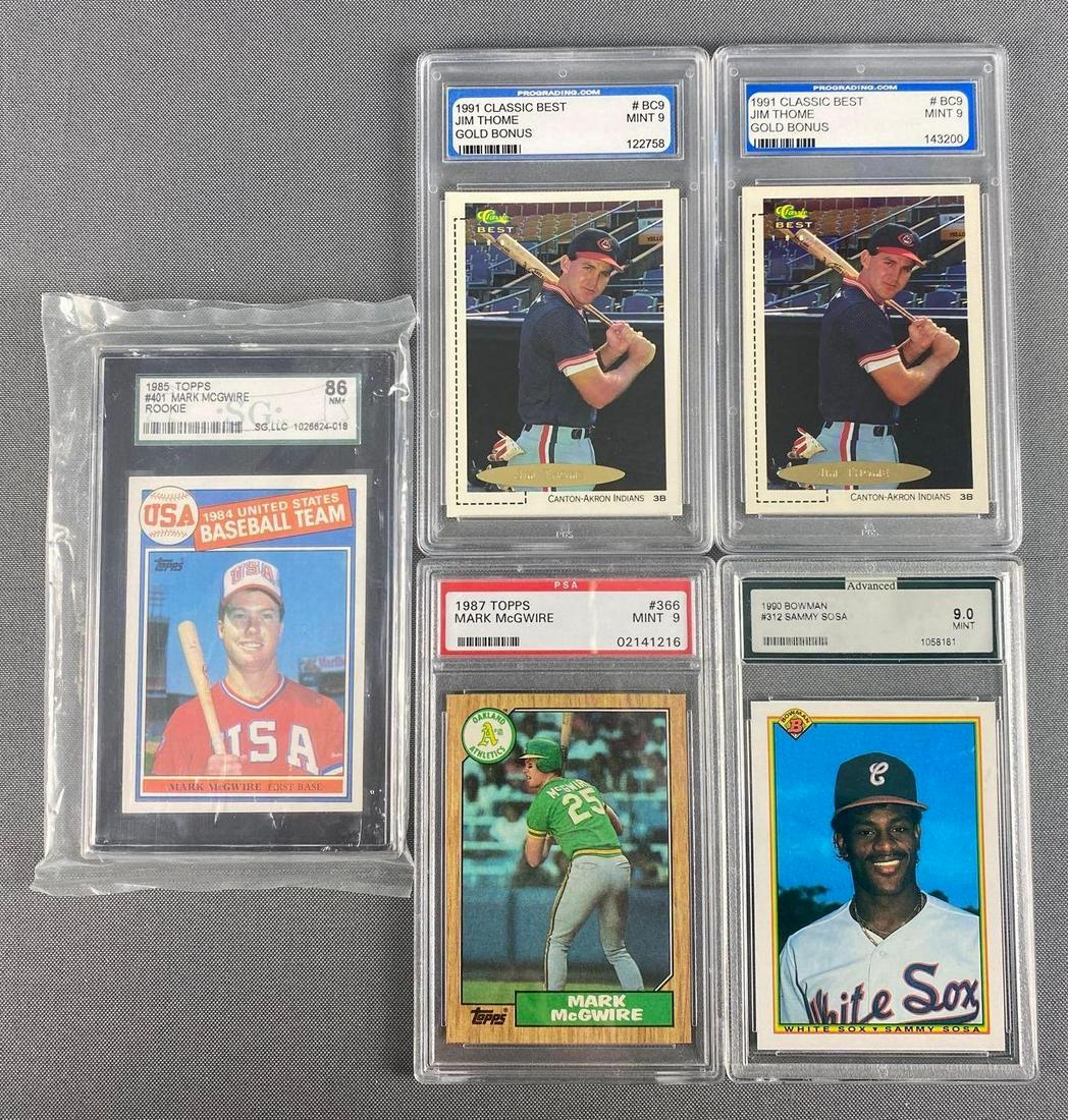 Group of 5 Graded 1985-1991 Rookie Baseball Cards (1 of 2)