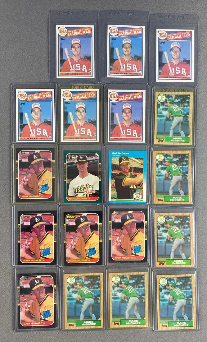 Group of 19 1985-1987 Mark McGwire Cards (1 of 2)